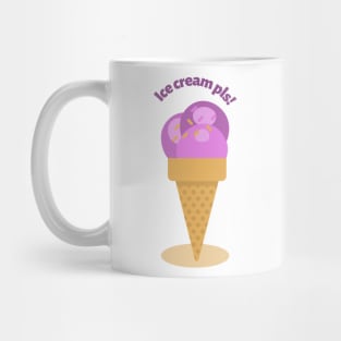 ice cream please purple scoop in cone Mug